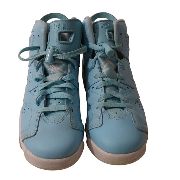 Air Jordan Vi 6 Retro GS Blue Sneakers Kid Size 7Y #543390 407 Lace Up 2016 FLAW - Picture 4 of 12